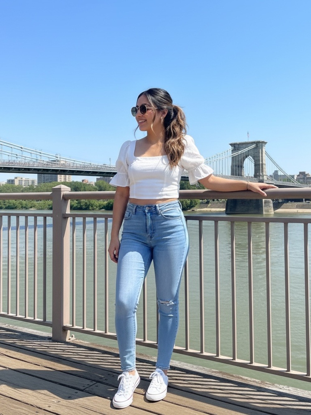 Fashion Nova White Puff Sleeve Crop Top